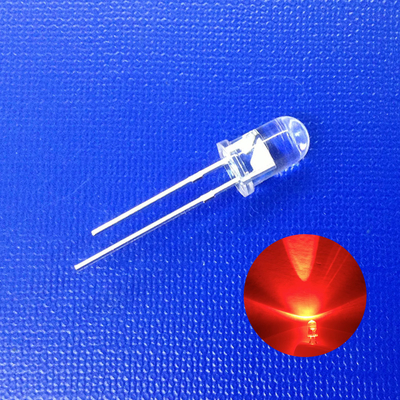 T1 3/4 5 mm Czerwony kolor emitujący 5 mm Dioda LED Przejrzysty okrągła głowa dla wskaźnika sygnału skrętowego