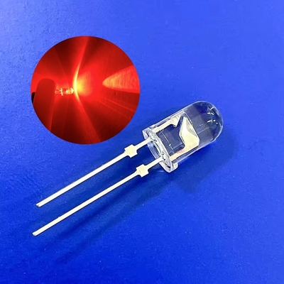Światło ostrzegawcze ruchu drogowego dioda LED 5 mm głowa okrągła 620nm 12000mcd krótkie szpilki z zatyczką