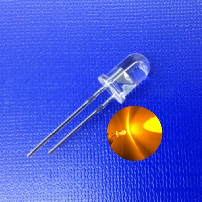 5mm LED Żółty kolor 590nm 10000mcd Przejrzysty okrągła głowa dla światła ostrzegawczego ruchu drogowego