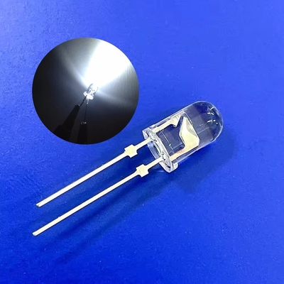 5mm 9000K Biały Kolor 22000mcd Stopper Pins Round Clear Lens Gold Bond Wire For Traffic Light
