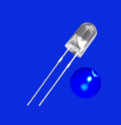 0.5W 5mm Dioda emitująca światło LED 520-530nm Błękitny kolor 25000mcd Przejrzysty obiektyw do oświetlenia wskaźników