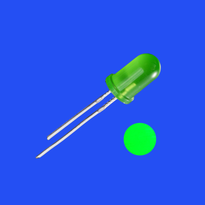 5mm 2Hz 1/8 cyklu pracy 12V odcieniony mglisty zielony kolor 520nm 2000mcd 60deg rezystor zintegrowany migający LED