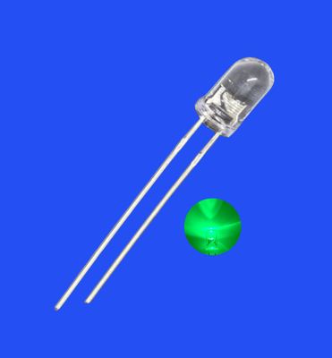Błyskujące diody 5mm 3.0Hz 1/6 Cykl pracy Zielony Kolor 520nm 7000mcd Okrągłe Jasne soczewki Dip Blinking LED