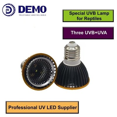 12V 3W UVB + UVA + Białe światła UV LED Spotlight dla gadów